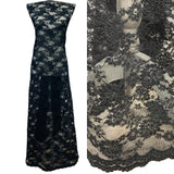 1 Yard Exquisite Corded Embroidered Bridal Lace Fabric for Special Dresses White