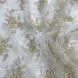 Beaded Corded Bridal Lace Fabric 54"