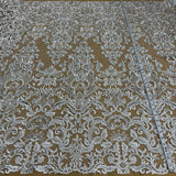 Beaded Corded Bridal Lace Fabric
