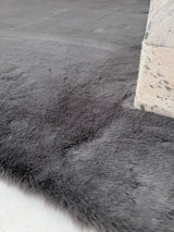 Bella Rug Collection Polyester Fabric - Soft Luxurious Modern Rug, Sandy Beige, Slate Silver, Raven Charcoal, 6' 5" x 9' 2", 2' x 6' (1 Piece)