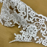 Beaded Corded Floral Lace Trim 6"