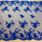 Beaded Floral Lace Trimming 21" Wide