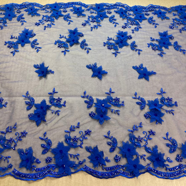 Beaded Floral Lace Trimming 21" Wide