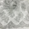 1 Yard - Corded Bridal Lace Fabric Embroidered on 100% Polyester Net Mesh - 50"