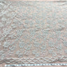 1 Yard - Beaded & Corded Bridal Fabric Lace Embroidered on 100% Polyester Net Mesh - Ivory - 54"