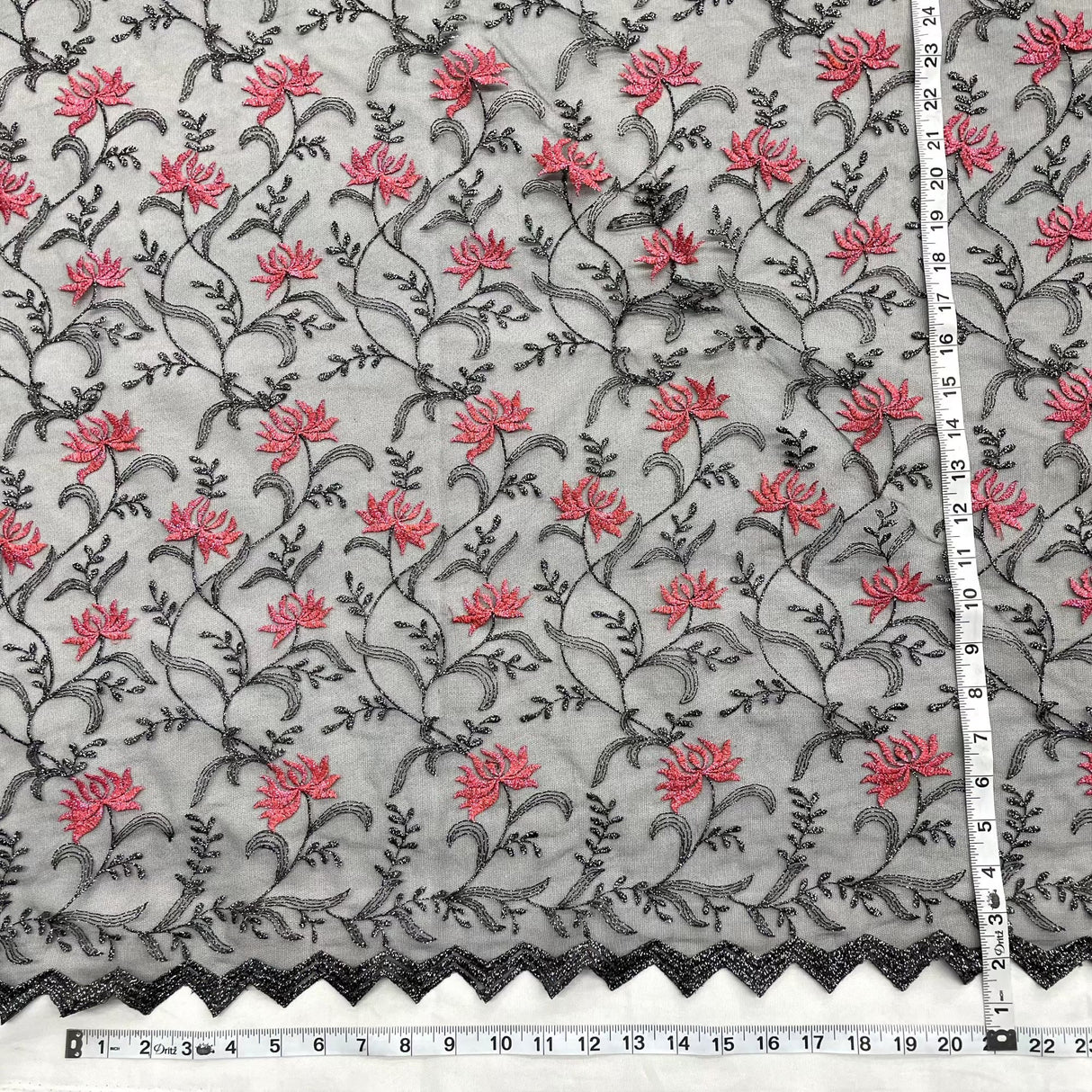Embroidered Lace Mesh Fabric