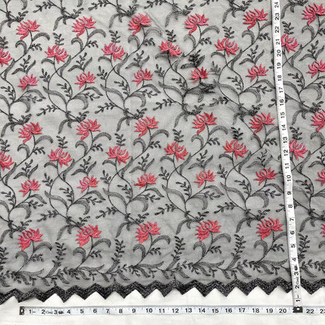 Embroidered Lace Mesh Fabric