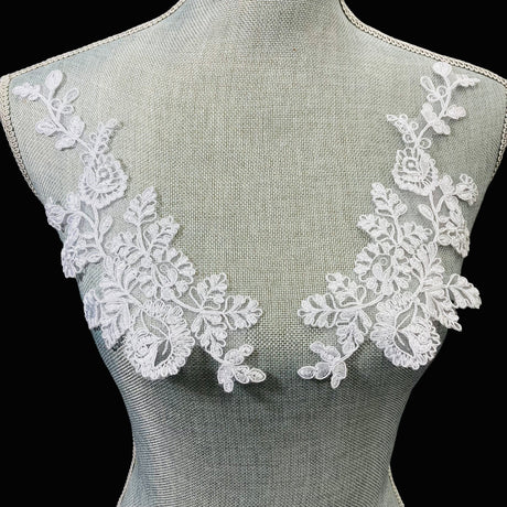 Corded Floral Applique Mesh Lace