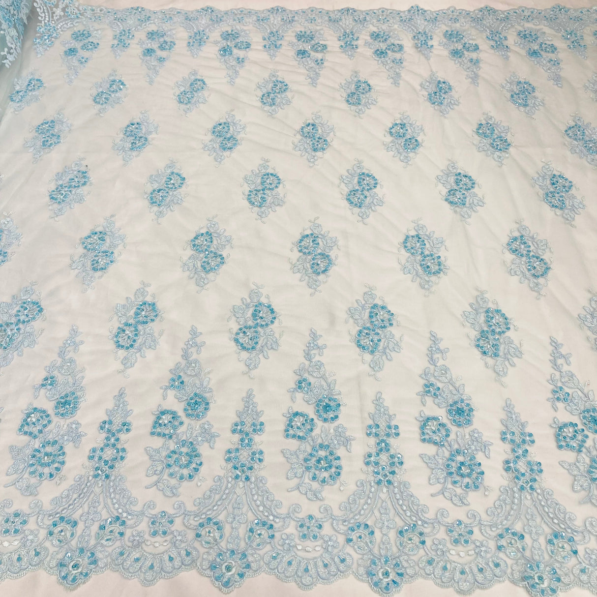 Beaded Corded Lace Fabric 52" Wide