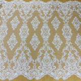 Beaded Lace Fabric on Polyester Net Mesh 53"