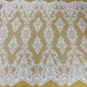 Beaded Lace Fabric on Polyester Net Mesh 53"