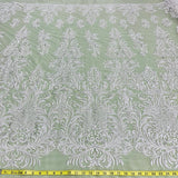 Beaded Lace Fabric Embroidered on Polyester Net Mesh