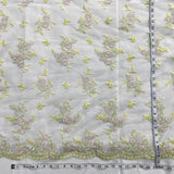 Corded Bridal Lace Fabric on Polyester Net Mesh