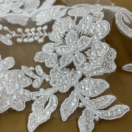 Beaded Floral Lace Trim