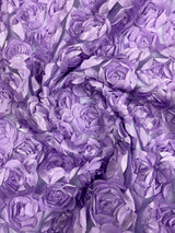 3D Roses On A Mesh Fabric - 54" Width, Color Options (1 Yard)