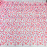 Beaded 3D Floral Lace Fabric