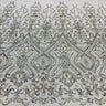 1 Yard Beaded Lace Fabric Embroidered on 100% Polyester Net Mesh