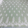 1 Yard Ivory Beaded and Corded Bridal Lace Fabric Embroidered on Polyester Net Mesh 54 Inch Width