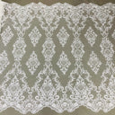 Beaded Lace Fabric on Polyester Net Mesh 53"