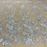 Beaded Sequined Lace Fabric Ivory