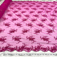 Beaded Lace Fabric Fuchsia Embroidered Mesh