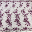 Beaded 3D Floral Lace Polyester Fabric - Embroidered Net Mesh, 50" Width, Purple, Gold, Royal, Red (1 Yard)