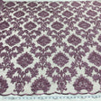 Beaded Lace Fabric Embroidered On 100 Percent Polyester Net Mesh - Beaded, Sequin, And Pearl Embellishment, 56" Width (1 Yard)