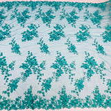 Beaded 3D Floral Lace Fabric