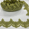 Beaded Corded Lace Trim on Net Mesh
