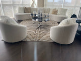 Maximus 187 Polyester Viscose Blend Fabric - Safari Zebra Animal Print, Color-Changing Flat Weave, 7'6" X 10'3" (1 Rug)