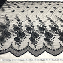 Beaded Lace Fabric on Polyester Net Mesh