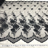 Beaded Lace Fabric on Polyester Net Mesh