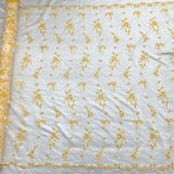 Beaded Lace Fabric on Polyester Net Mesh 54"