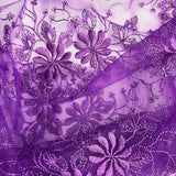 Embroidered Floral Lace Fabric 100% Polyester Net Mesh 52"