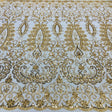 Beaded Embroidered Lace Fabric