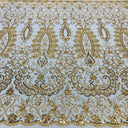 Beaded Embroidered Lace Fabric