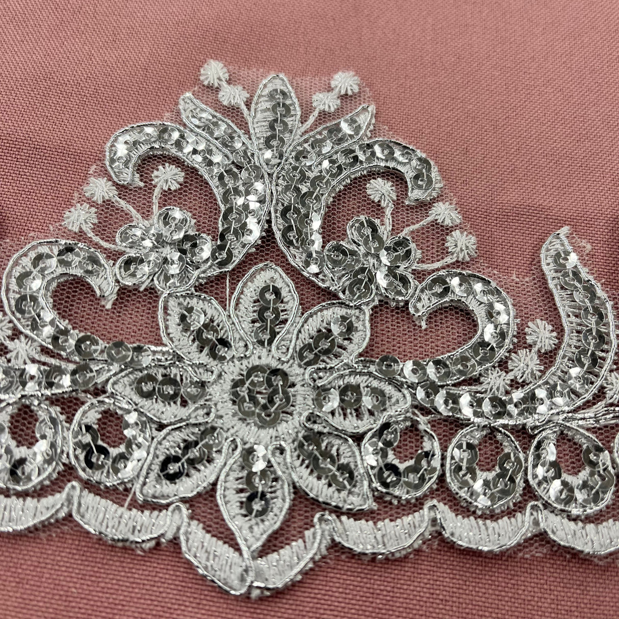 Beaded Corded Floral Lace Trim