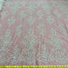 Beaded Lace Fabric Embroidered On 100 Percent Polyester Net Mesh - White, Ivory, Antique Silver, 53" Width (1 Yard)