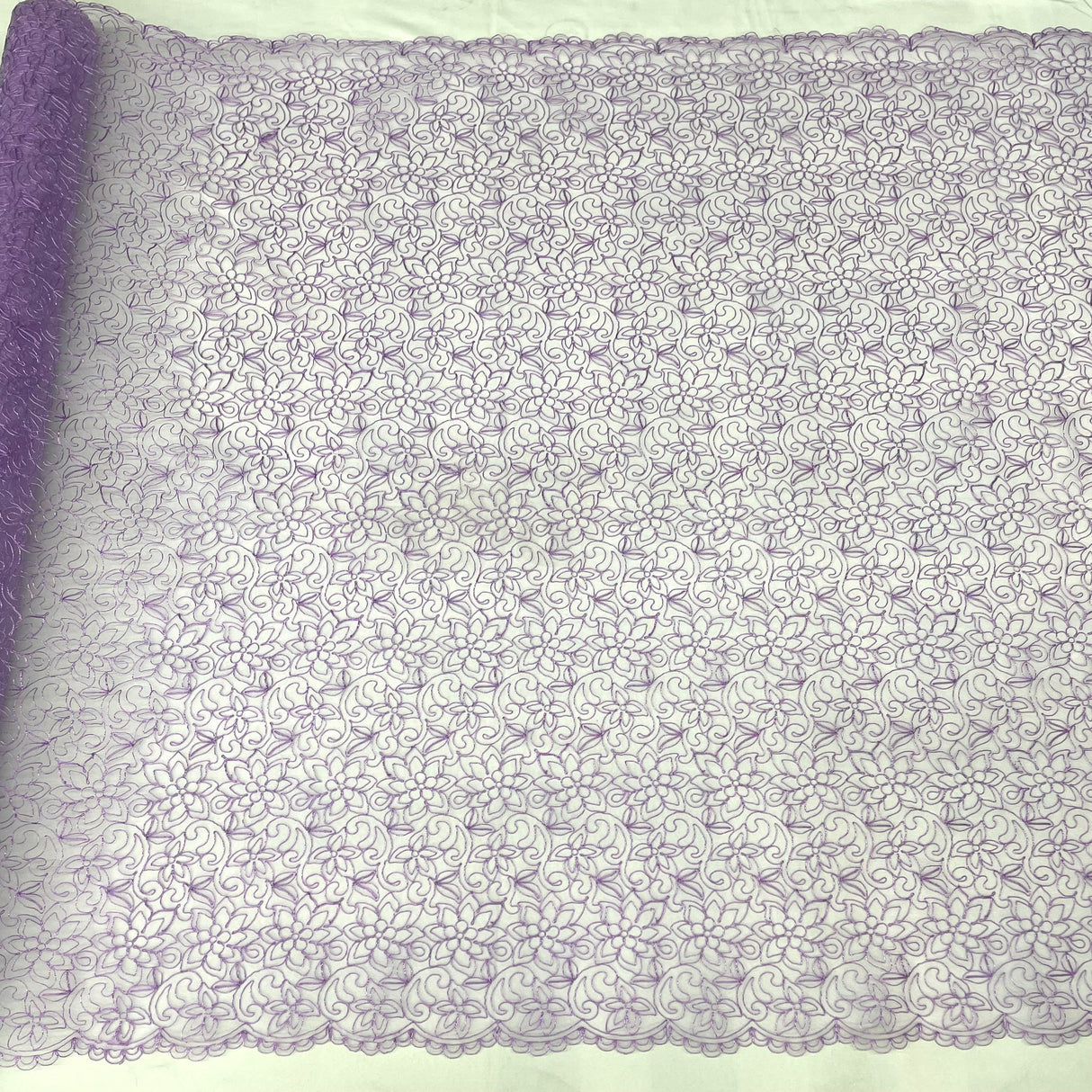 Corded Bridal Lace Fabric 54" Polyester Net Mesh