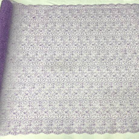 Corded Bridal Lace Fabric 54" Polyester Net Mesh