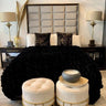 Braided Fluffy Faux Fur Chinchilla Fabric - Black Braided, 104" X 93" (Cal King/Eastern King - 104" X 93")