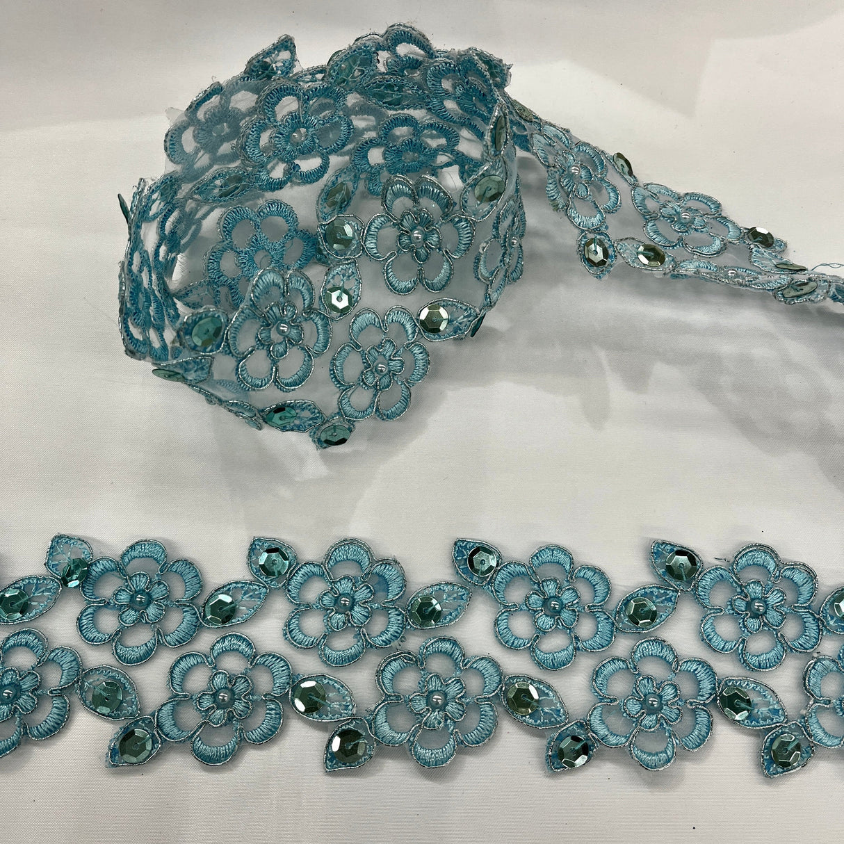 Beaded Corded Lace Trim 2.5"