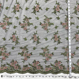 Corded Bridal Lace Fabric on Polyester Net Mesh