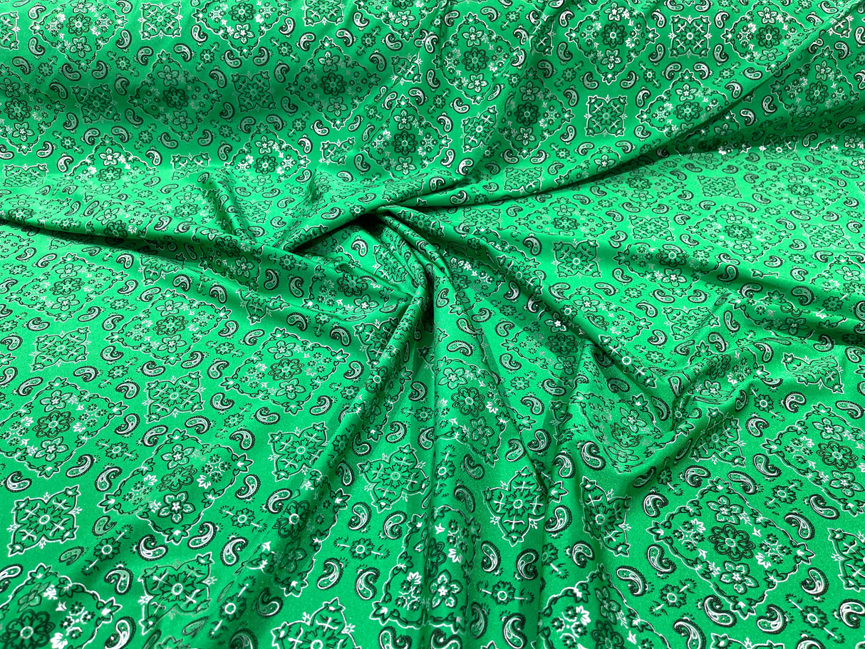 Bandanna Print Nylon Spandex Fabric - Bandanna Print, 58" Width (1 Yard)