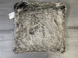 Renne Pillow Collection Sheepskin Fabric - White, Tip Dye Gray, 20" X 20" (1 Pillow)