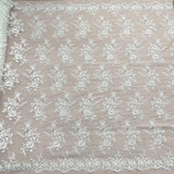Corded Floral Lace Fabric Ivory