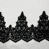 Polyester Net Mesh Corded Lace Trim 6" Wide