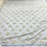 1 Yard Elegant Beaded Lace Fabric with Embroidery on 100% Polyester Mesh, Style 42093W-BP