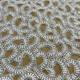 Beaded Lace Fabric White Organza