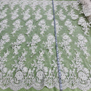 Beaded Corded Bridal Lace Ivory Mesh